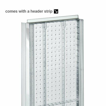 Azar Displays Two-Sided Pegboard Floor Display on Studio Base w/ C-Channels. Panel Size: 13.5''W x 44''H 700728-CLR